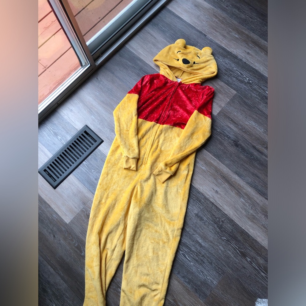 Winnie the Pooh Disney Character Hooded Adult Onesie Size Small